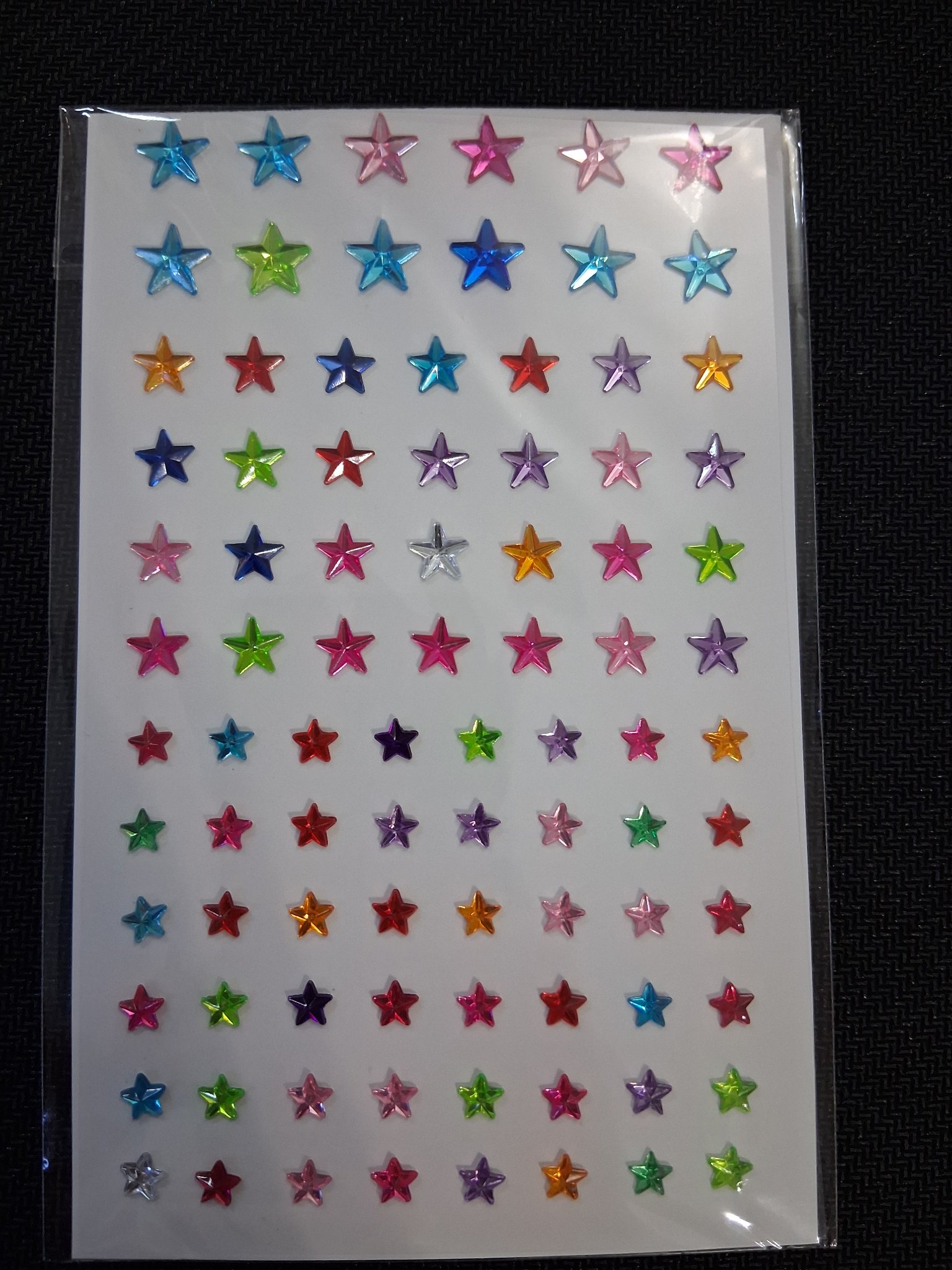 Nail Art & Craft Stickers — 15Q Rhinestone Star Gems (1 sheet)